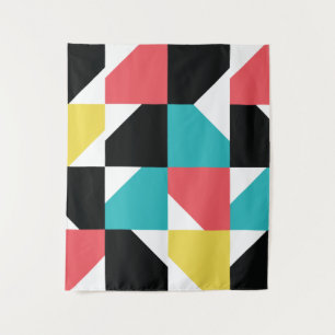 Colourful, modern, trendy, fun geometric pattern tapestry