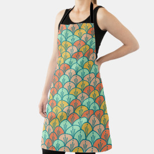 Colourful Modern Trendy Geometric Fish Scale Apron