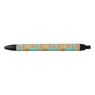 Colourful Modern Trendy Geometric Fish Scale Black Ink Pen