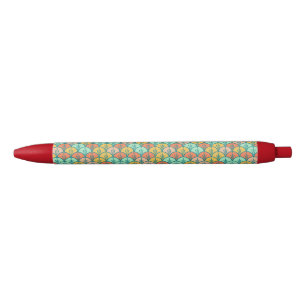 Colourful Modern Trendy Geometric Fish Scale Black Ink Pen