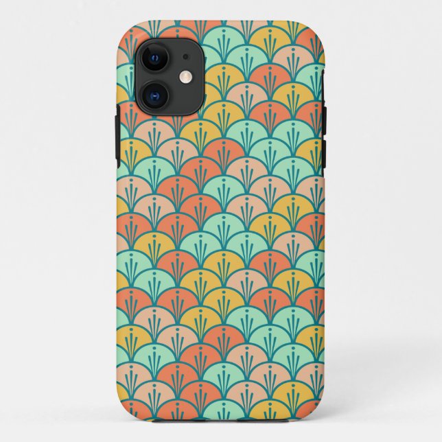 Colourful Modern Trendy Geometric Fish Scale Case-Mate iPhone Case (Back)