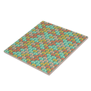 Colourful Modern Trendy Geometric Fish Scale Ceramic Tile