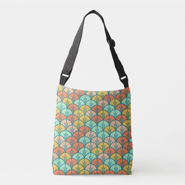 Colourful Modern Trendy Geometric Fish Scale Crossbody Bag (Front)