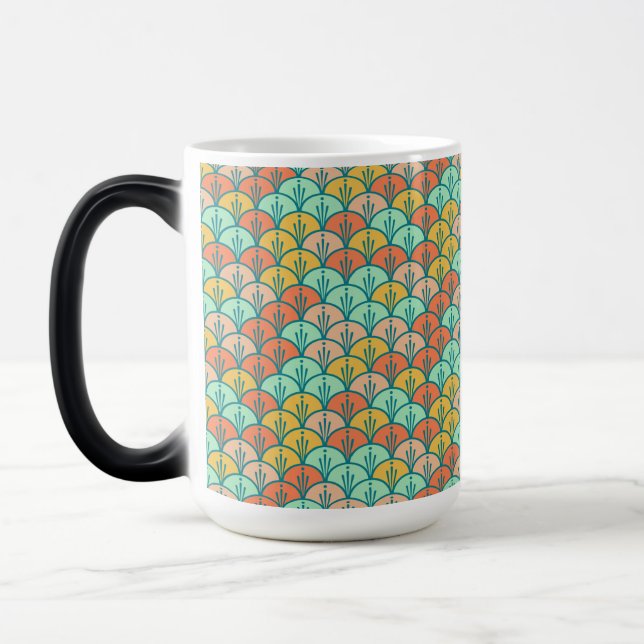 Colourful Modern Trendy Geometric Fish Scale Magic Mug (Left)