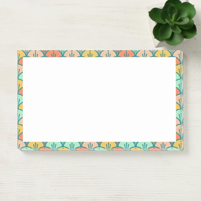 Colourful Modern Trendy Geometric Fish Scale Post-it Notes (Office)