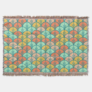 Colourful Modern Trendy Geometric Fish Scale Throw Blanket