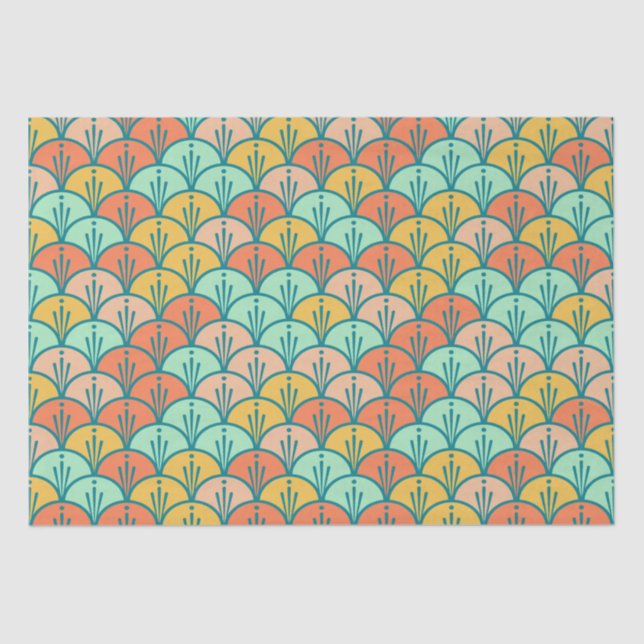 Colourful Modern Trendy Geometric Fish Scale Tissue Paper (Front)