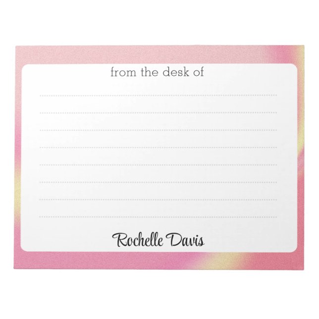 Colourful Modern Trendy Gradient From the Desk of Notepad (Front)