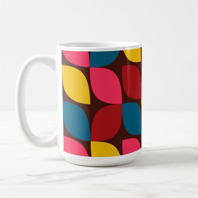 Colourful, modern, trendy, urban flower abstractio coffee mug (Left)