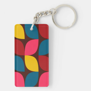 Colourful, modern, trendy, urban flower abstractio key ring