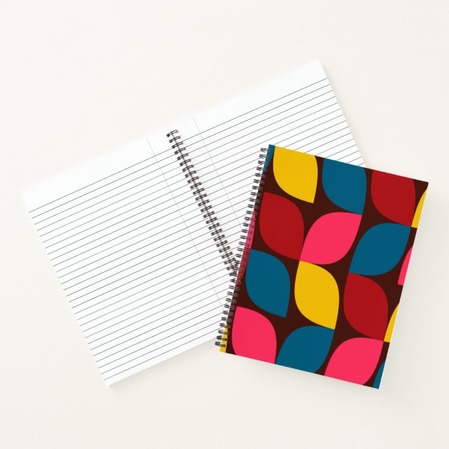 Colourful, modern, trendy, urban flower abstractio notebook (Inside)