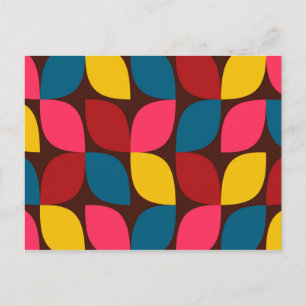 Colourful, modern, trendy, urban flower abstractio postcard