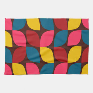 Colourful, modern, trendy, urban flower abstractio tea towel