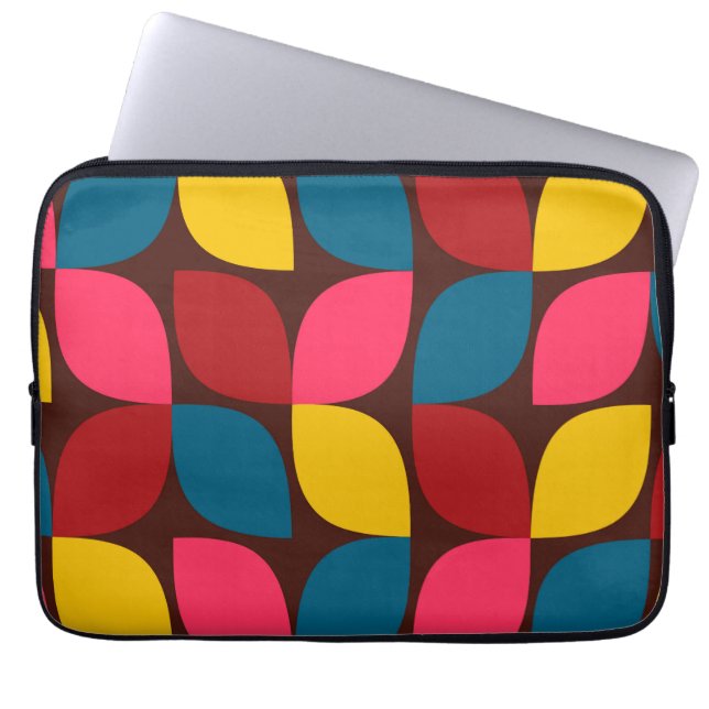 Colourful, modern, trendy, urban flower laptop sleeve (Front)