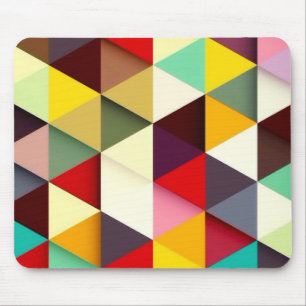 Colourful Modern Triangle Pattern Mouse Pad
