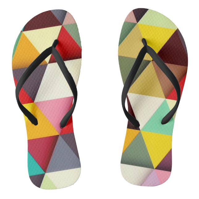 Colourful Modern Triangle Pattern Thongs (Footbed)