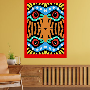 Colourful Modern Tribal Abstract War Eagle Totem Poster