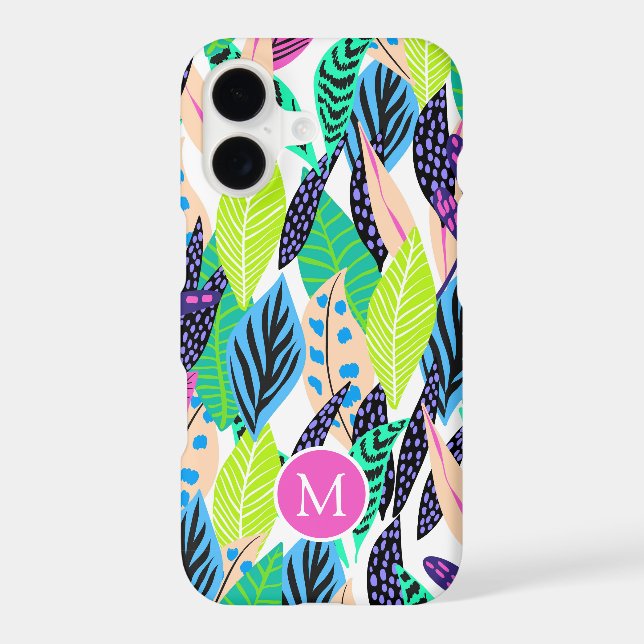Colourful Modern Tropical Botanical Monogram (Back)