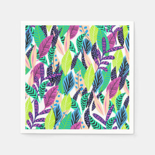 Colourful Modern Tropical Botanical Pattern Napkin