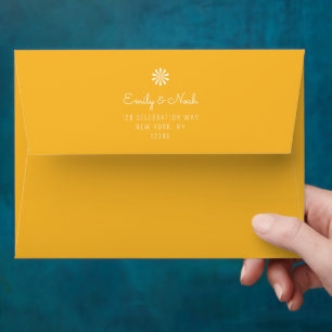 Colourful Modern Tropical Watercolor Floral Weddin Envelope