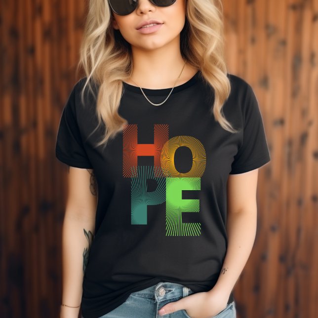 Colourful Modern Typography Hope T-shirt (Creator Uploaded)