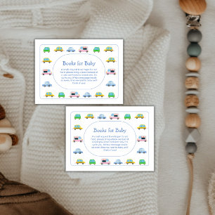 Colourful Modern Vehicle Diaper Raffle Baby Shower Enclosure Card