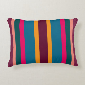 Colourful Modern Vibrant Stripes Accent Pillow