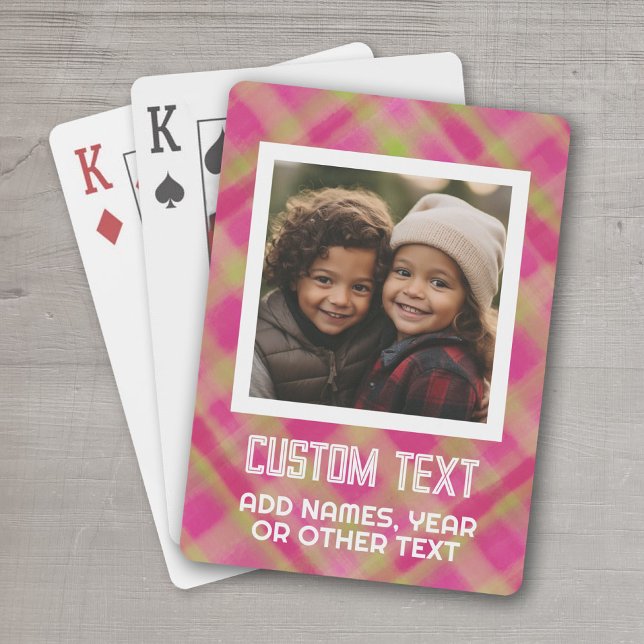 Colourful Modern Watercolor - Photo and Text Playing Cards (Personalized Playing Cards - add your photos and text)
