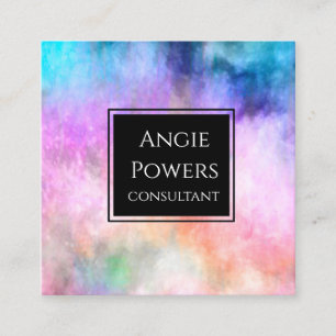 colourful modern watercolor style abstract custom square business card