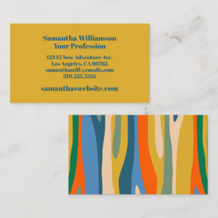 Colourful Modern Wild Stripes Personalised  Business Card