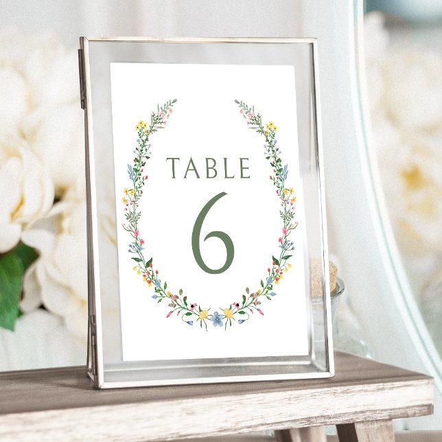 Colourful modern wildflowers wedding table numbers (Creator Uploaded)