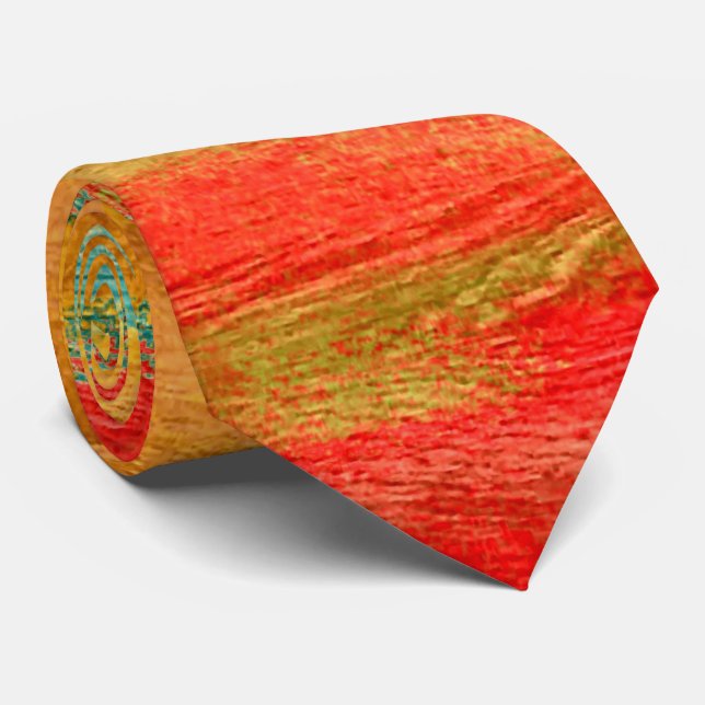 Colourful Modern Wood Grain Background #10 Tie (Rolled)