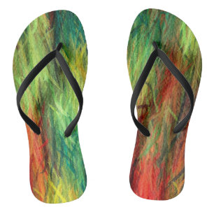 Colourful Modern Wood Grain Background #4 Thongs