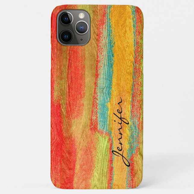 Colourful Modern Wood Grain Background Case-Mate iPhone Case (Back)