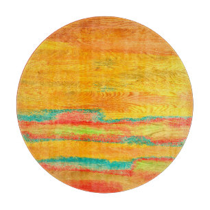Colourful Modern Wood Grain Background Cutting Board