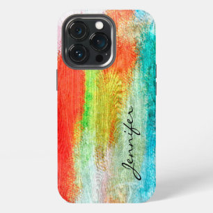 Colourful Modern Wood Grain Look #2 iPhone 13 Pro Case