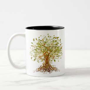 Colourful Modernist Tree 13 Two-Tone Coffee Mug