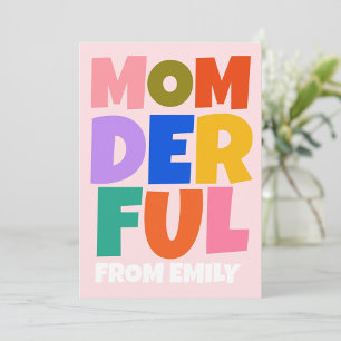 Colourful momderful Mothers Day Photo  Card