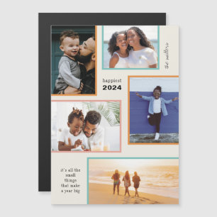 Colourful Moments Holiday Photo Magnetic Card