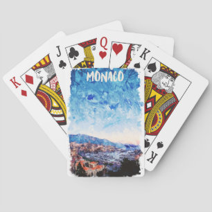 Colourful Monaco French Riviera Painting Playing Cards