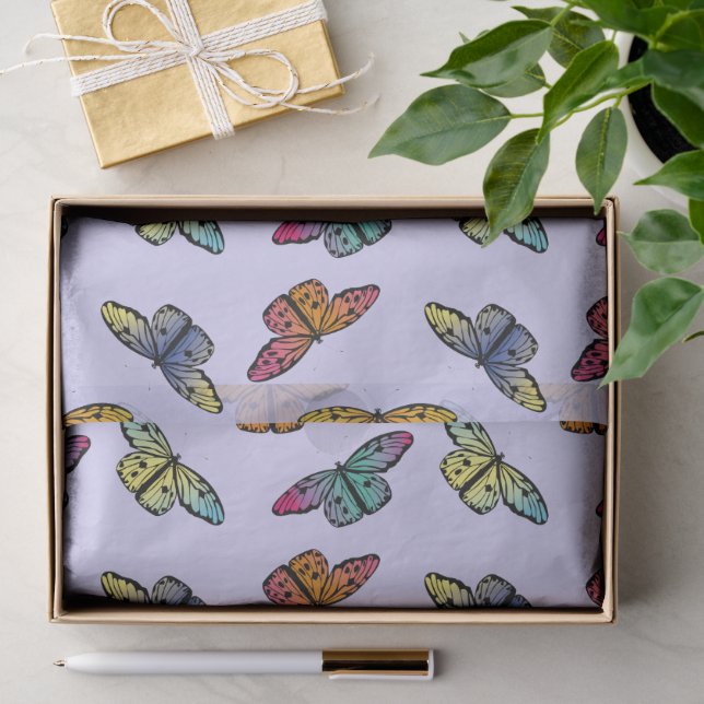 Colourful Monarch Butterfly Pattern Tissue Paper (Gift)