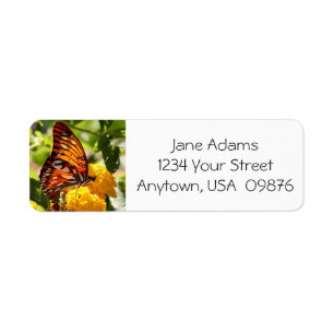 Colourful Monarch Butterfly, Personalised Return Address Label