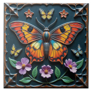 Colourful Monarch Ceramic Tile