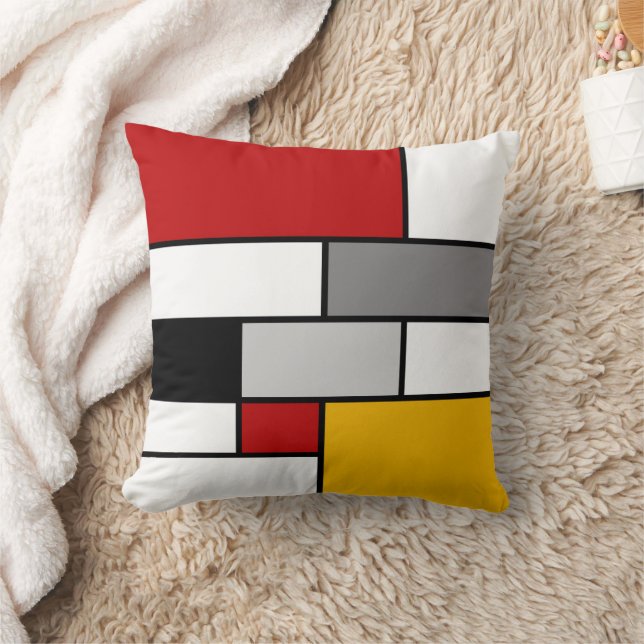Colourful Mondrian inspiration Cushion (Blanket)