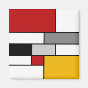Colourful Mondrian inspiration Magnet
