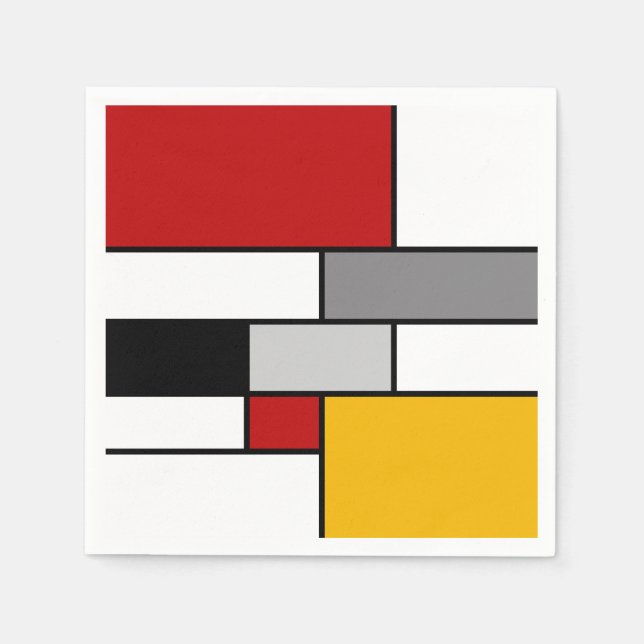 Colourful Mondrian inspiration Napkin (Front)