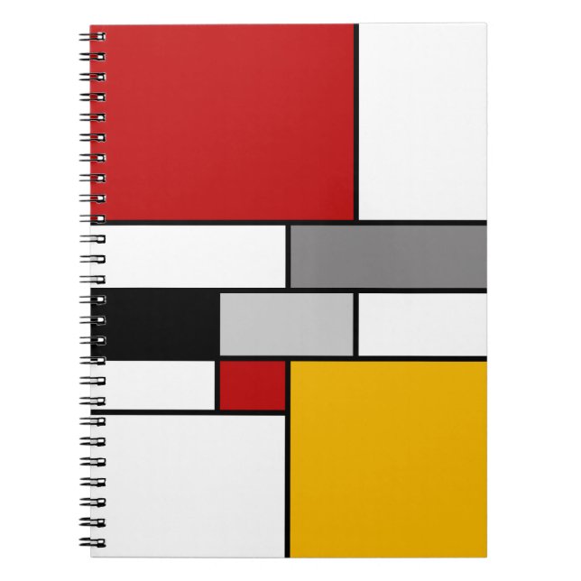 Colourful Mondrian inspiration Notebook (Front)