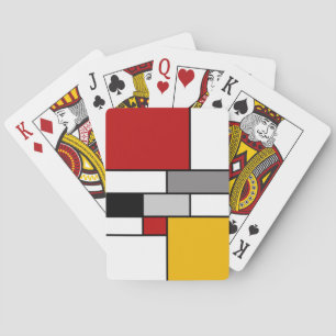 Colourful Mondrian inspiration Playing Cards