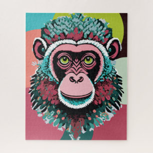 Colourful Monkey Portrait Jigsaw Puzzle