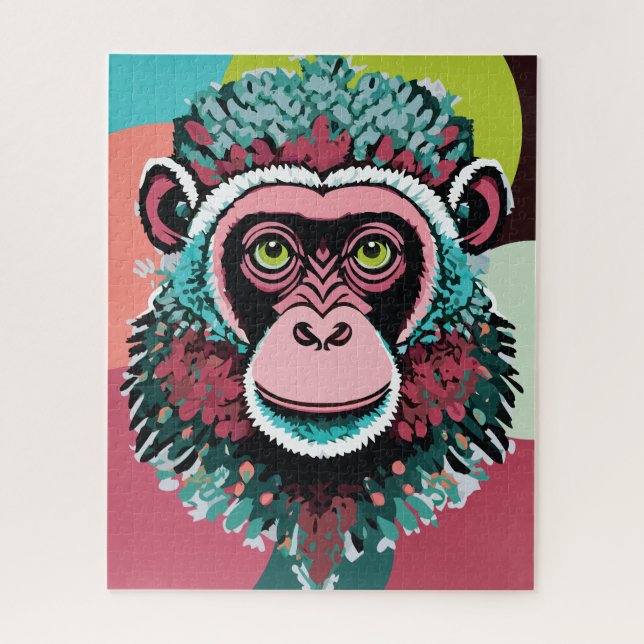 Colourful Monkey Portrait Jigsaw Puzzle (Vertical)
